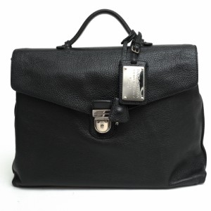 ○ドルガバ DOLCE＆GABBANA 牛革 ビジネスバッグ BW0136 A6R31 フラップ式 シボ革 シュリンクレザー メンズ 【中古】 中古