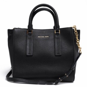 ○マイケルコース Michael Kors ペブルドレザー 牛革 ハンドバッグ ALESSA MD SATCHEL アレッサ ミディアム サッチェル 2WAY ショ  中古