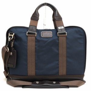 ○トゥミ TUMI バリスティックナイロン ナパレザー 牛革 ビジネスバッグ 222390NVY2 Alpha Bravo Andrews Slim Brief アンドリュー 中古