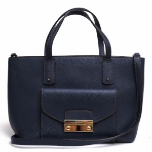 ○フルラ FURLA ペブルドレザー 牛革 ハンドバッグ Julia S Tote ジュリア 2WAY ショルダーバッグ シボ革 シュリンクレザー レディ 中古