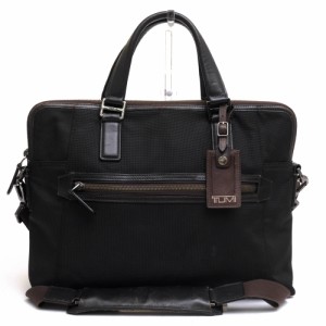 ○トゥミ TUMI コットンツイルキャンバス 牛革 ビジネスバッグ 68216DE BEACON HILL BRANCH SLIM LAPTOP BRIEF ビーコンヒル ブラ  中古