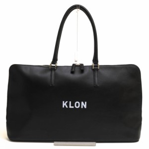 ○クローン KLON 牛革 トートバッグ ACTIVE LEATHER BAG BRIEFCASE TYPE BLACK 肩掛け ワンショルダーバッグ ユニセックス 男女兼  中古