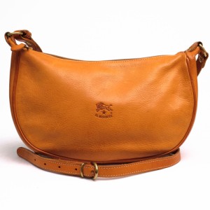 ○イルビゾンテ IL BISONTE バケッタレザー 牛革 ショルダーバッグ 5412300411 Crescent Moon Style Leather Shoulder Bag 三日月  中古