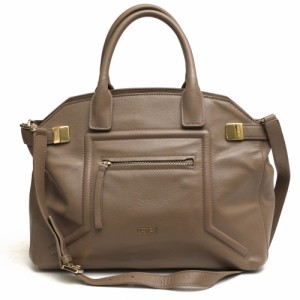 ○フルラ FURLA グレージュ 牛革 トートバッグ ALICE L SATCHEL アリーチェ サッチェルバッグ 2WAY ショルダーバッグ レディース   中古