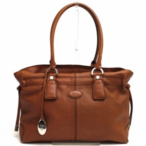 ○トッズ TOD'S 牛革 カーフ トートバッグ D-Bag Media Tote Dバッグ メディアトート 肩掛け ワンショルダーバッグ 定番 レディー  中古