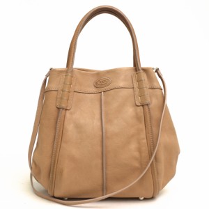 ○トッズ TOD'S 牛革 カーフ トートバッグ Shade Tote 2WAY ショルダーバッグ シボ革 シュリンクレザー レディース 【中古】 中古