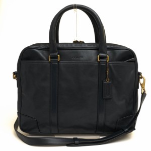 ○コーチ COACH ソフトポートレザー 牛革 ビジネスバッグ 70901 Bleecker Leather Slim Brief ブリーカー スリム ブリーフ A4サイ  中古