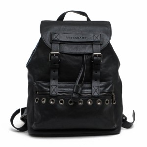 ○ロンシャン Longchamp 牛革 カーフ リュック L1556970001 3D Backpack S フラップ式 スタッズ デイパック レディース 【中古】 中古