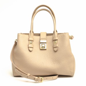 ○フルラ FURLA ペブルドレザー 牛革 ハンドバッグ JOANN S TOTE ジョアン シボ革 シュリンクレザー 定番 レディース 【中古】 中古