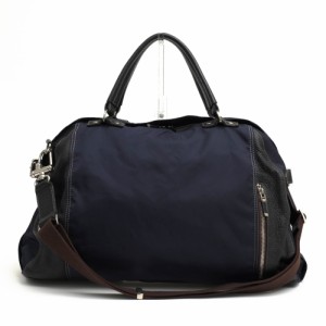 ○バーニーズニューヨーク BARNEYS NEWYORK 一部牛革 ボストンバッグ トートバッグ 2WAY ショルダーバッグ メンズ 【中古】 中古