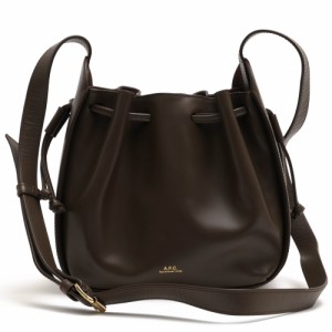 ○アーペーセー A.P.C. スムースカウハイドレザー 牛革 ショルダーバッグ SAC COURTNEY SMALL コートニー 巾着型 レディース 【中  中古