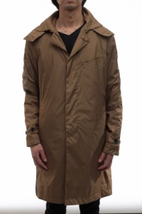 ○ジュンハシモト junhashimoto LIMONTA リモンタ社 トレンチコート COT002 CHANGE SLEEVE COAT チェンジスリーブコート フード付  中古