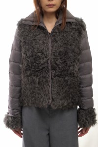 ○モンクレール MONCLER カルガンラムファー ナイロンファイバー ダウンジャケット IVRAIE カルガンラムファー レディース 【中古  中古