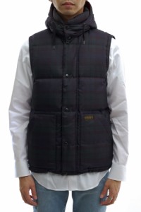 ○ポロ ラルフローレン POLO RALPH LAUREN ダウンベスト BLACK WATCH TARTAN DOWN VEST タータンチェック フード付き メンズ 【中  中古