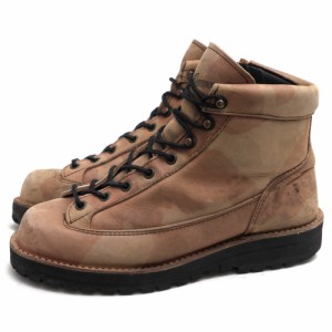 ○ダナー Danner 牛革 ririジップ マウンテンブーツ 35602X WAUZETA ワウゼタ ダナー式ステッチダウン製法 Vibramソール 迷彩・カ  中古