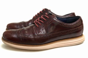 ○コールハーン COLE HAAN 牛革 バーガンディ カジュアルシューズ C11715 LunarGrand Long Wingtip ルナグランド ロングウイングチ 中古