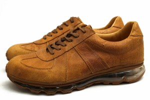 ○トモ&シーオー Tomo & Co 牛床革 ローカットスニーカー TM-SHOSE-0011 GERMAN TRAINER Dark Beige ジャーマントレーナー メンズ  中古