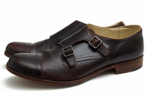 ○ジュンハシモト junhashimoto heavy horse 米国 ホーウィン社 ホースレザー 馬革 ビジネスシューズ S26 DOUBLE MONK STRAP ダブ  中古