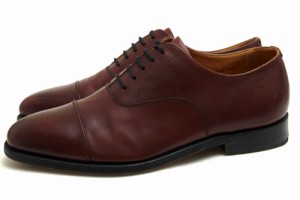 ○グレンソン GRENSON 牛革 カーフ ビジネスシューズ LONDON ロンドン ストレートチップ レザーソール グッドイヤーウェルト製法   中古