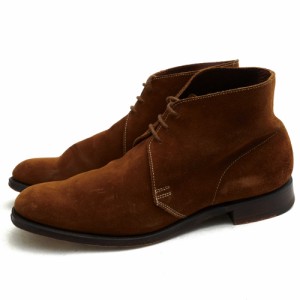 ○クロケット＆ジョーンズ CROCKETT＆JONES 牛革 チャッカブーツ CHUKKA チャッカ プレーントゥ レザーソール グッドイヤーウェル  中古