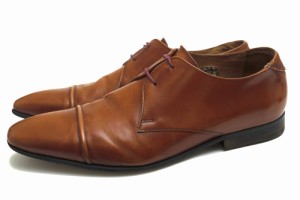 ○ポールスミス Paul Smith 牛革 ビジネスシューズ Robin Captoe Oxford ロビン ハイシャイン仕上げ キャップトゥ レザーソール メ 中古