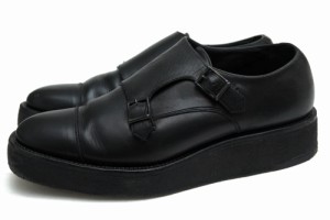 ○フットザコーチャー foot the coacher 牛革 カーフ ビジネスシューズ 1412013 W MONK RUBBER SOUL ラバーソール ストレートチッ  中古