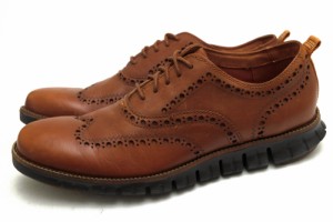 ○コールハーン COLE HAAN 牛革 ビジネスシューズ ZeroGrand Wingtip Oxford ゼログランド ウイングチップ オックスフォード メン  中古