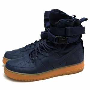 ○ナイキ NIKE バリスティックナイロン ハイカットスニーカー 864024-400 SPECIAL FIELD AIR FORCE 1 MIDNIGHT NAVY スペシャル フ 中古