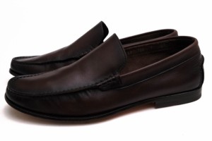 ○サントーニ Santoni 牛革 カーフ ヴァンプローファー 15539 スリッポン レザーソール マッケイ製法 メンズ 【中古】 中古