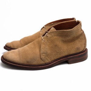 ○オールデン ALDEN 牛革 チャッカブーツ 1494 Unlined Chukka Boots Tan Suede LEYDON LAST アンラインド仕様 プレーントゥ レザ  中古