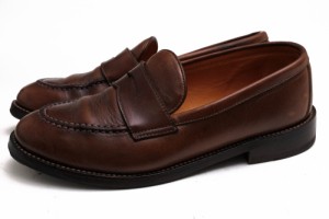 ○ウィールローブ WHEEL ROBE 米国ホーウィン社クロムエクセル 牛革 コインローファー 15079 HEAVY STITCHING LOAFER スリッポン   中古