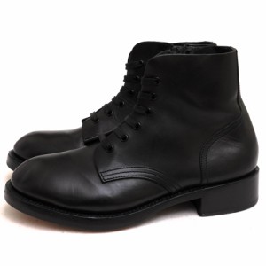 ○ディースクエアード DSQUARED2 牛革 レースアップブーツ W14AB111 ANKLE BOOT プレーントゥ サイドジップ レザーソール メンズ   中古