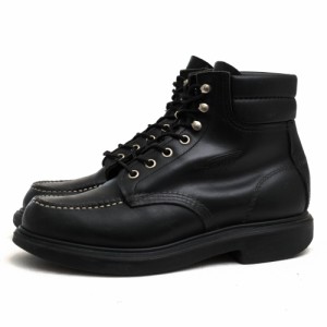 ○レッドウィング RED WING 牛革 ブラッククロームレザー Black Chrome Leather ワークブーツ 8133 SUPER SOLE MOC TOE BOOTS スー 中古