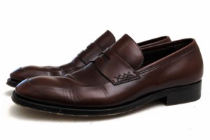 ○ゼニア Ermenegildo Zegna 牛革 カーフ コインローファー CA09 A0811 モカシン グッドイヤーウェルト製法 レザーソール メンズ   中古