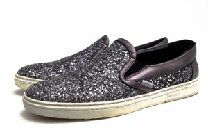 ○ジミーチュウ Jimmy Choo 牛革 ローカットスニーカー 153GROVE ZCF グリッター スリッポン メンズ 【中古】 中古