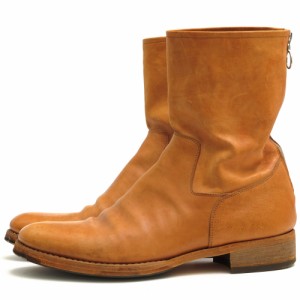 ○サク SAK バケッタレザー 牛革 バックジップブーツ Back Zip Boots Vachetta Leather Natural プレーントゥ メンズ 【中古】 中古