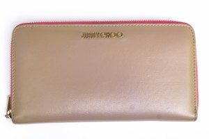 ○ジミーチュウ Jimmy Choo カーフ 牛革 長財布 PIPPA ピッパ 小銭入れあり ラウンドジップ ラウンドファスナー レディース 【中古 中古