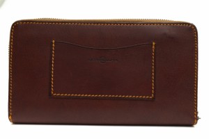 ○アーツアンドクラフツ ARTS＆CRAFTS バケッタレザー 牛革 長財布 ELBAMATT ZIP-ROUND LONG WALLET 小銭入れあり ラウンドジップ  中古