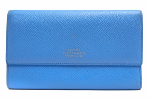 ○スマイソン SMYTHSON クロスグレインレザー 牛革 長財布 Panama パナマ 小銭入れあり 三つ折り ユニセックス 男女兼用 レディー  中古