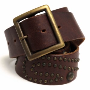 ○エイチティーシー HTC 牛革 カウハイド ベルト BELT STUD DESIGN スタッズ メンズ 【中古】 中古