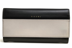 ○マルニ MARNI 牛革 カーフ フラップ 長財布 カラーブロック 小銭入れあり 二つ折り レディース 【中古】 中古