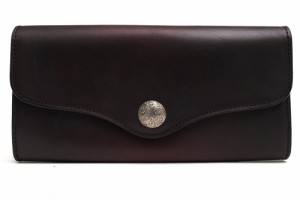 ○ファニー FUNNY ラティーゴレザー 牛革 長財布 SMART POCKET HANDDYED BLACK CHERRY スマートポケット ブラックチェリー ボカシ  中古