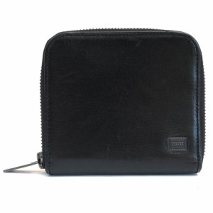 ○ポーター 吉田カバン PORTER コンビネーション鞣し 牛革 キップ 財布 179-03868 PLUME WALLET プリュム 二つ折り 小銭入れあり   中古