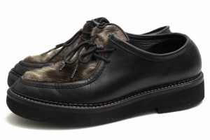 ○ユニフォームエクスペリメント uniform experiment ミカエル アザラシ カジュアルシューズ 156135 SEAL FUR MOCCASIN SHOES ファ 中古