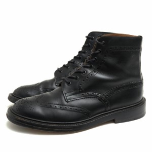 ○トリッカーズ Tricker's  レースアップブーツ M2508 MALTON モールトン Brogue Boots ダブルソール カントリーブーツ ウイングチ 中古