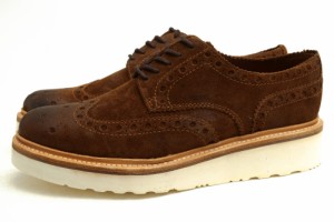 ○グレンソン GRENSON 牛革 ビジネスシューズ 111403 ARCHIE エキストラライトソール ウイングチップ グッドイヤーウェルト製法 ク 中古