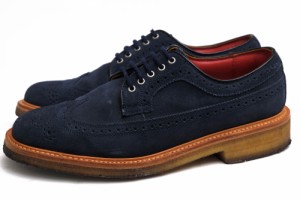 ○アールジェイビー R.J.B Clipper's FLAT HEAD フラットヘッド 牛革 ビジネスシューズ L116 VELOUR WINGTIP SHOES クレープソール 中古