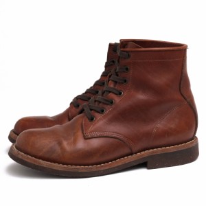 ○ピストレロ PISTOLERO ステアハイドレザー 牛革 ワークブーツ 108-02 6inch PLAIN LACE UP セミドレスブーツ Vibramソール プレ  中古