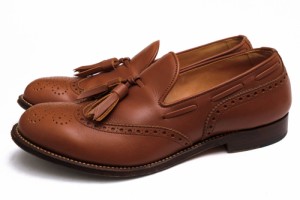 ○フットザコーチャー foot the coacher キップレザー 牛革 タッセルローファー FTC1312018 WING TIP LOAFER メダリオン スリッポ  中古