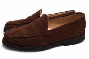 ○サンダース SANDERS 牛革 コインローファー 1687SS SADDLE LOAFER サドルローファー スリッポン クレープソール メンズ 【中古】 中古